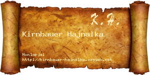 Kirnbauer Hajnalka névjegykártya